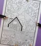 Cabin In Autumn Pumpkin A4 Colouring Page (1) Printable JPG by S Godwin Studio