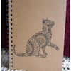 Gift for a Cat Lover, A6 Lined Notebook, Handdrawn