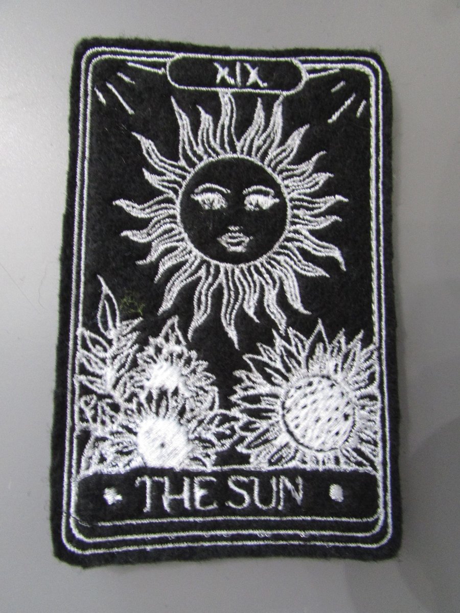 The Sun Tarot Card Embroidered Sew on Applique Patch