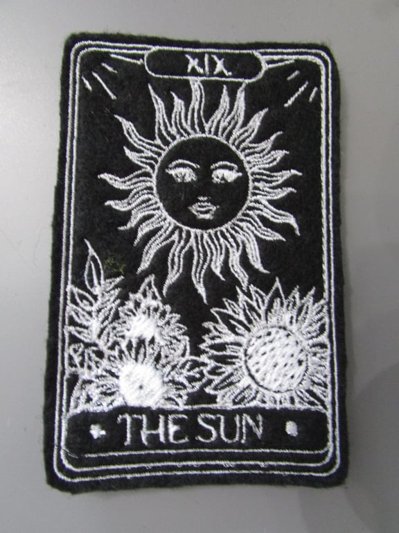 The Sun Tarot Card Embroidered Sew on Applique Patch