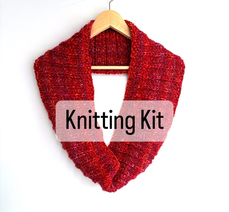 Sleeper Scarf Knitting Kit.. Easy knit