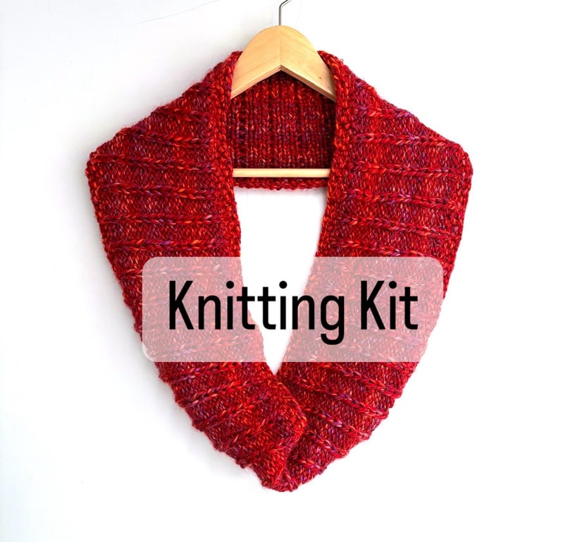 Sleeper Scarf Knitting Kit.. Easy knit