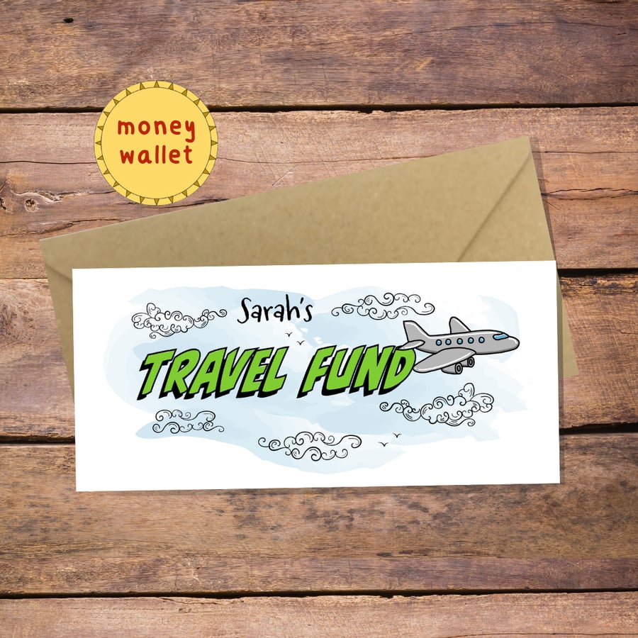 Travel Fund Money Wallet Card - cash gift envelope