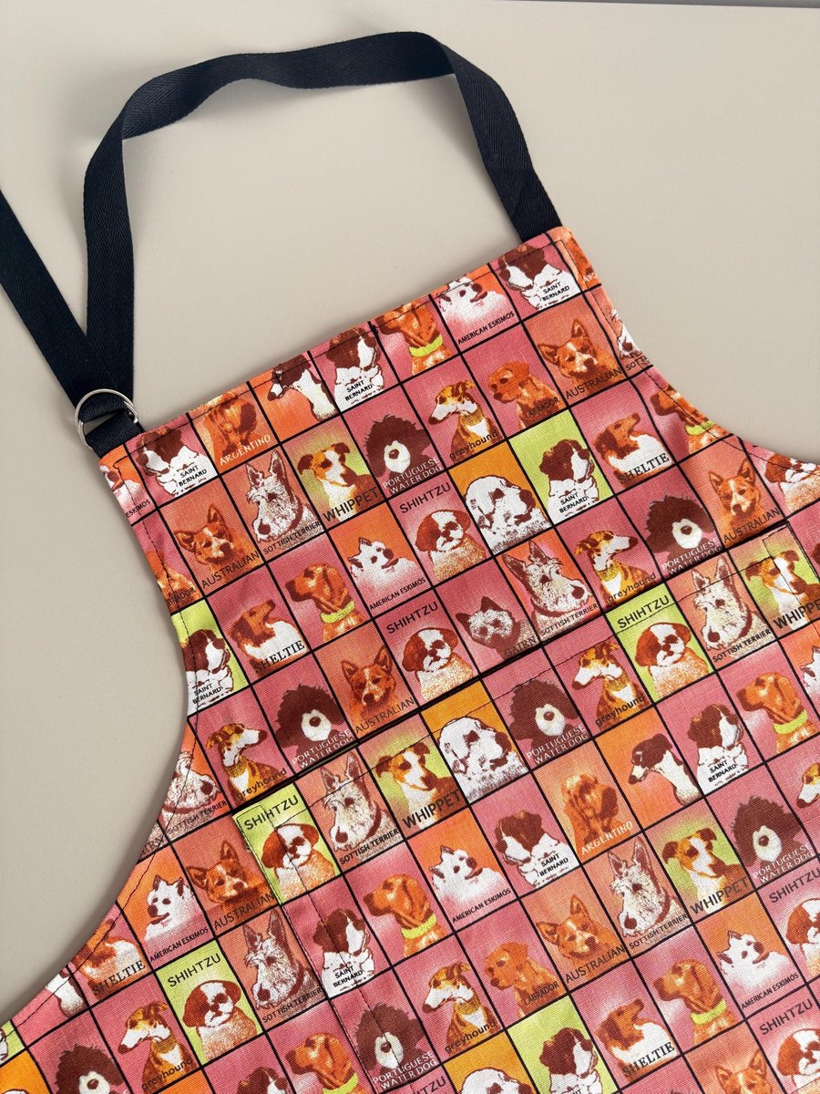 Dogs Print Apron, Funny Unique Apron, Fun Dog Prints Apron, Unisex Cotton Apron,