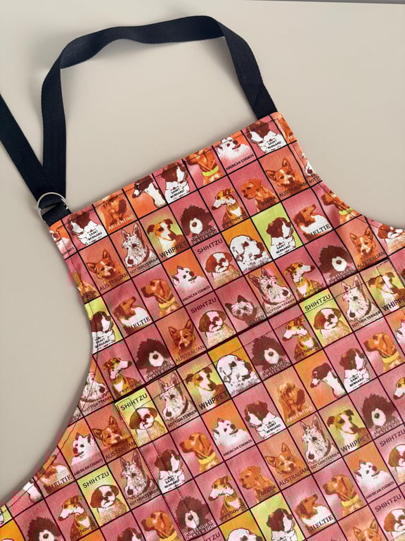 Dogs Print Apron, Funny Unique Apron, Fun Dog Prints Apron, Unisex Cotton Apron,