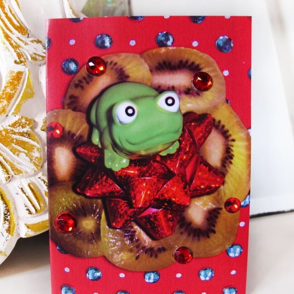 Festive Froggy Christmas Card