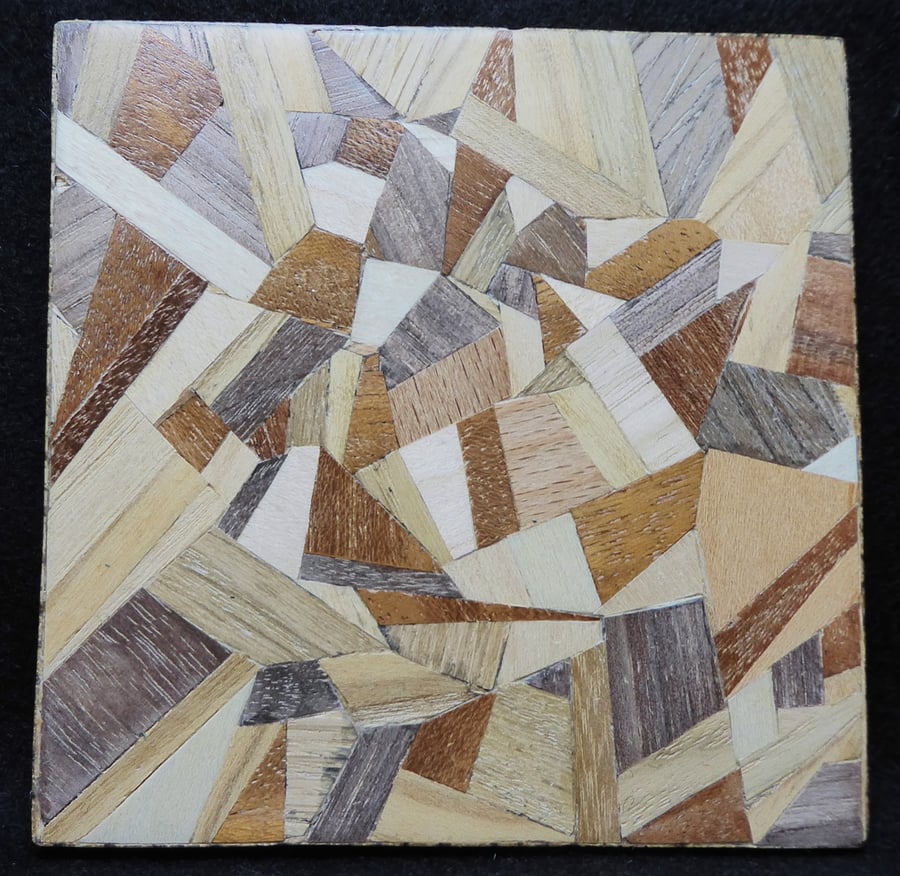 Wood veneer coaster