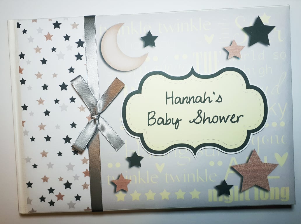 Twinkle Little Star unisex baby shower guest Book, baby shower gift
