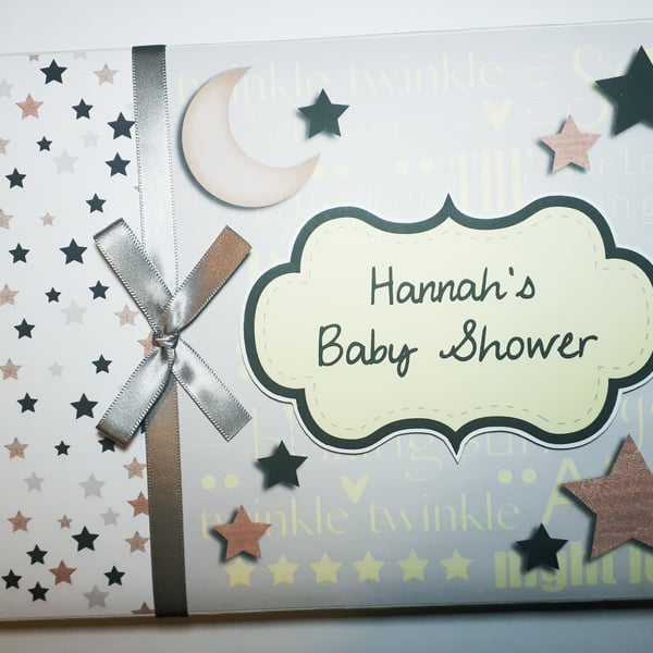 Twinkle Little Star unisex baby shower guest Book, baby shower gift
