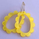 Acrylic marble yellow flower hoop earrings for plant mums, fun earrings, floral