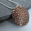 Floral design copper pendant