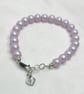 Sterling Silver Bracelet - Elegant Iridescent Dreamy Rose Pearl - Image 2