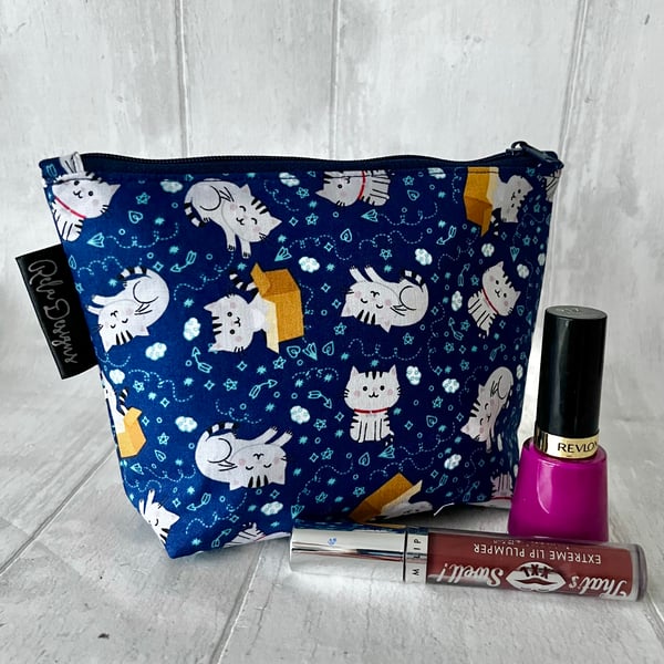 Cosmetic bags blue cats