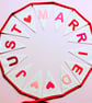 Just Married Felt Bunting - Red, Pink and Ivory Wedding Banner - Image 9