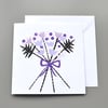 Purple Bouquet Blank or  Birthday Card