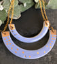 Ceramic semi circle pendant necklace - small - Image 2