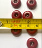 Set of 7 small flat brown vintage buttons  - Image 4