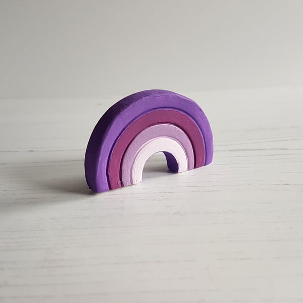 3D rainbow clay shelf ornament Purple colours