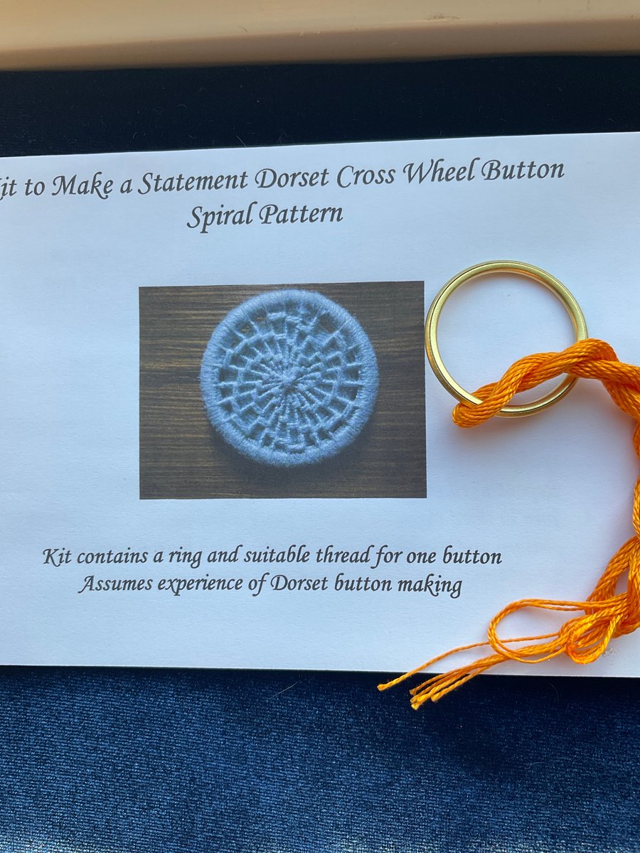 Kit to Make a Statement Dorset Button, Spiral Design, Tangerine 