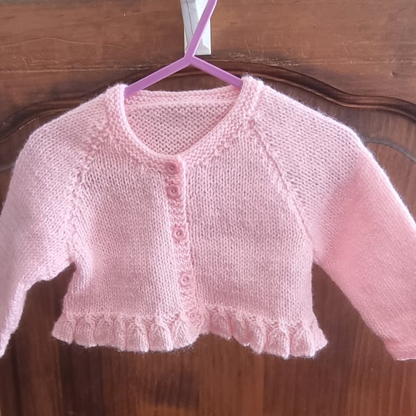 Hand Knitted Pink Cardigan