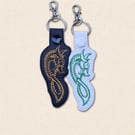 Celtic Dragon Keyring - Embroidered Fantasy Bag Charm