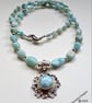 Designer Luxury Larimar Sterling Silver Necklace  - Image 7