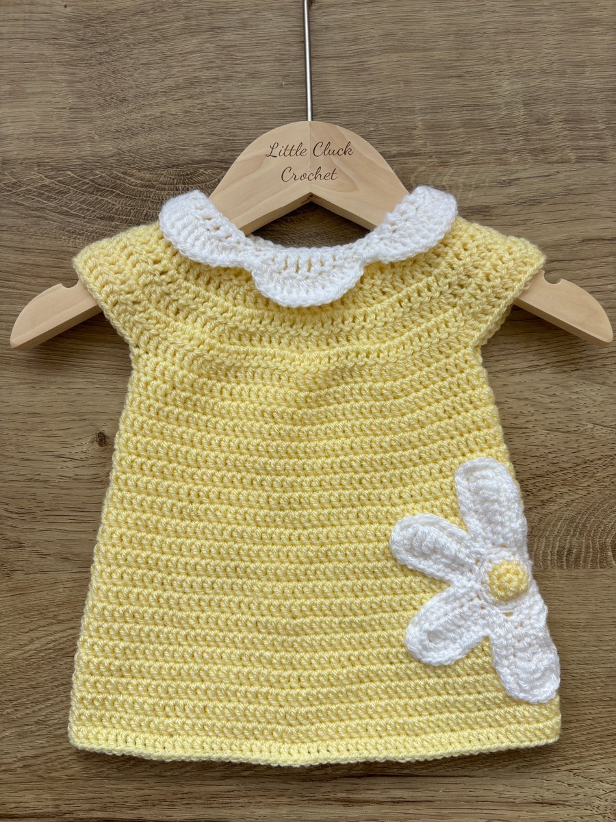 A line flower dress - yellow 6-12m