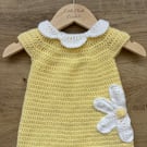 A line flower dress - yellow 6-12m