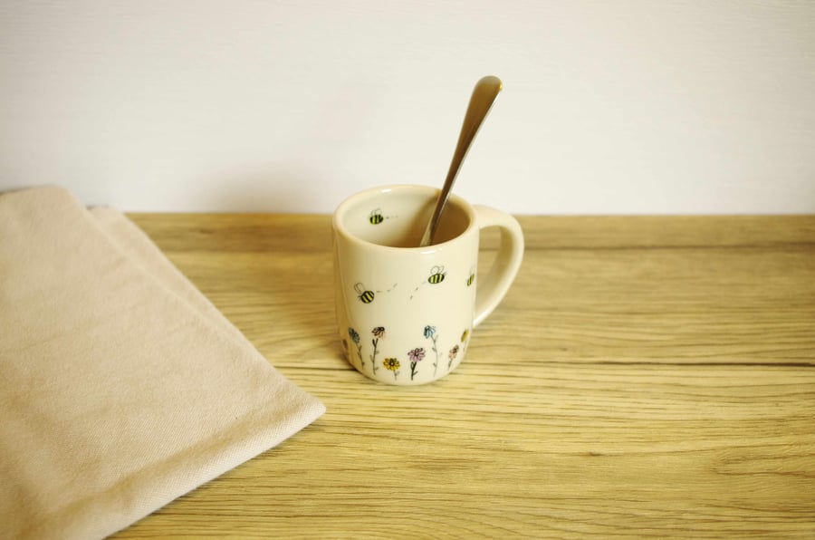 Small Mug - Bee and Flowers