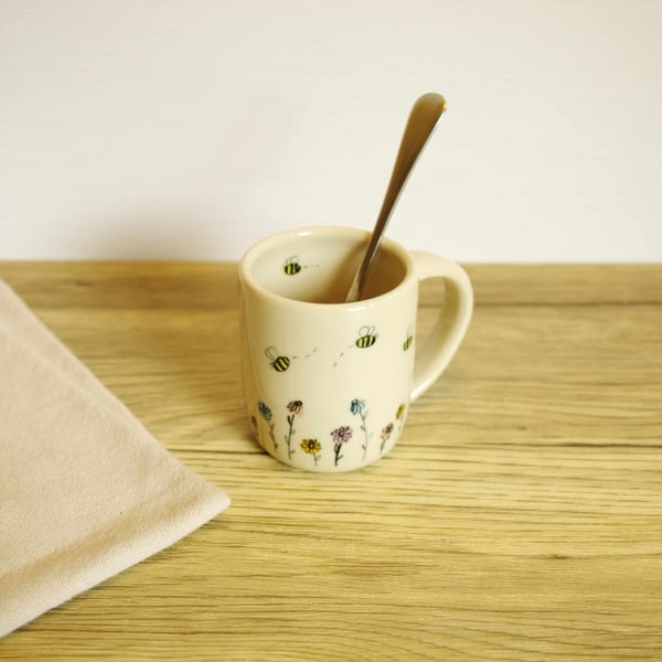 Small Mug - Bee and Flowers