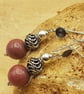 Rhodonite sphere earrings. Reiki jewelry uk. Taurus jewelry. - Image 3