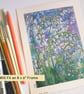 Bluebells mixed media painting, original floral artwork, spring gift - Image 6