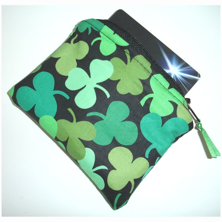 Irish Shamrock Coin Purse Shamrocks Emerald Green