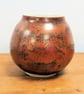 Moon jar, vase handmade pottery copper glaze - Image 1