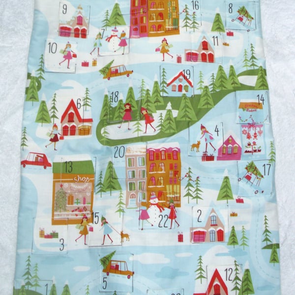 Fabric ADVENT CALENDAR Winter in the village  Advent Calendar