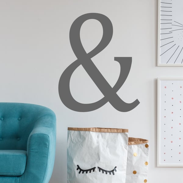 Ampersand Wall Sticker Elegant Vinyl Decal for Folksy