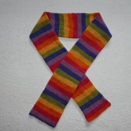 Rainbow Scarf. Tube Knit. Double Sided Scarf. Unisex Scarf