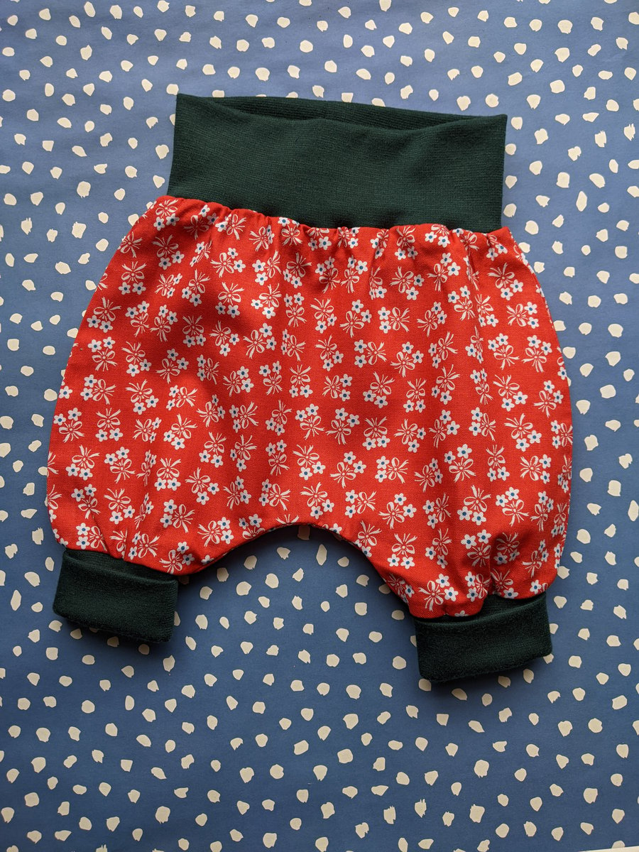 Red Flower Baby Harems - 0-3 Months
