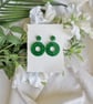 Green Glitter Hoop Earrings - Acrylic - Image 2