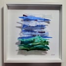 Pastel Colour Glastonbury Tor - Fused Glass Wall Art Picture, Abstract Landscape