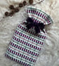 Mini Hot Waterbottle - Damson. Handwoven in Wales - Image 1