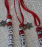 Santa's Magic Key, Christmas tree decoration, Silver-Grey beads - Image 2