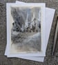 Snowy Pines. Blank Card. Handpainted Original Art. 260207