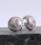 Sterling silver and fordite stud earrings - Image 1