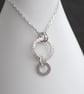 Silver Ring Necklace Pendant, Hammered Silver with Shimmer Texture - Image 6