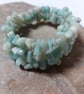 Memory Wire Bracelet with Amazonite, Gemstone Cuff wrap - Image 1