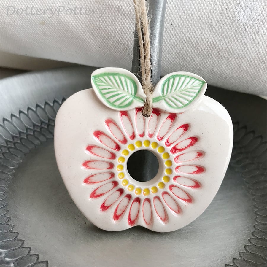 Ceramic apple decoration Thank You teacher's gift