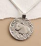 Badger Engraved Sterling Silver Coin Necklace - Image 1