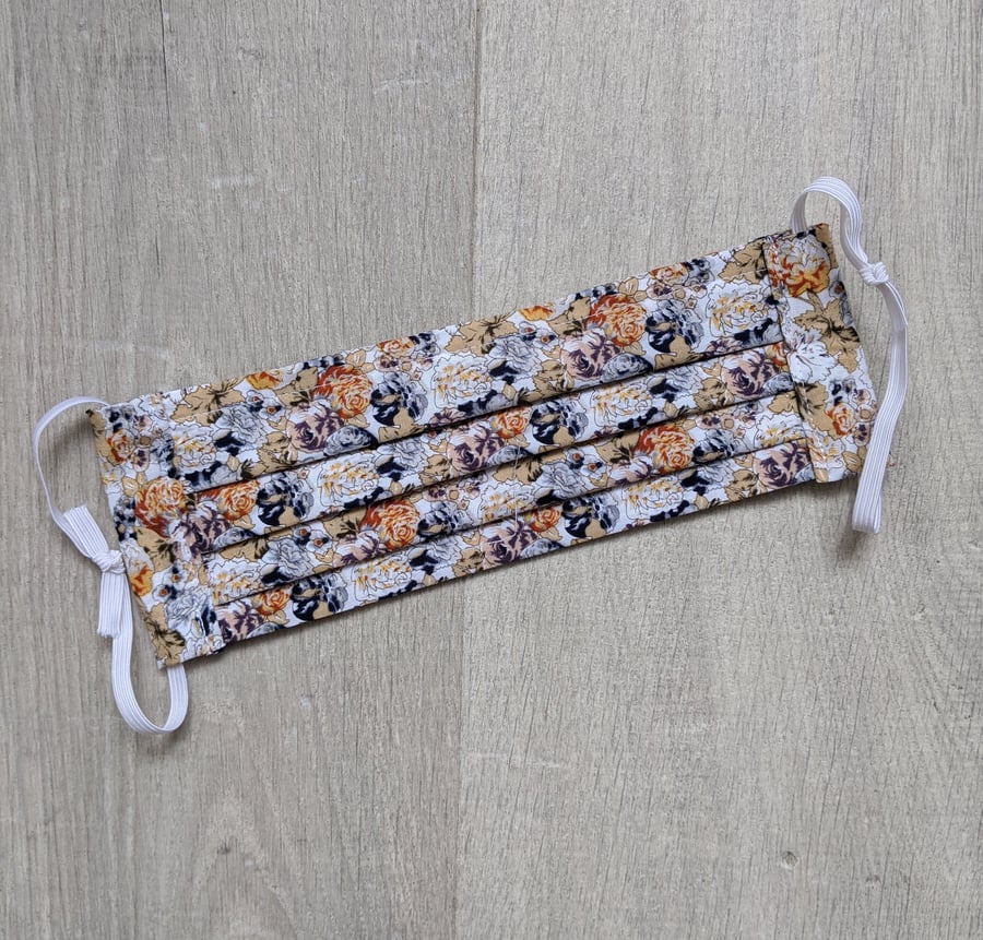 Floral Fabric Face Mask with adjustable elastic - Charity Donation