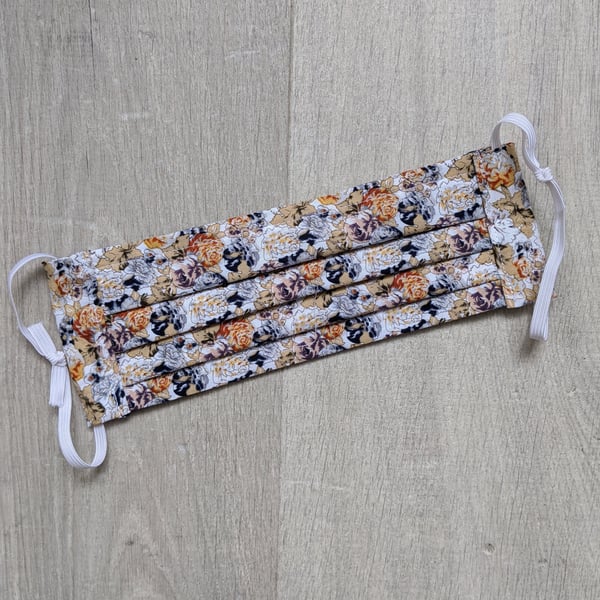 Floral Fabric Face Mask with adjustable elastic - Charity Donation